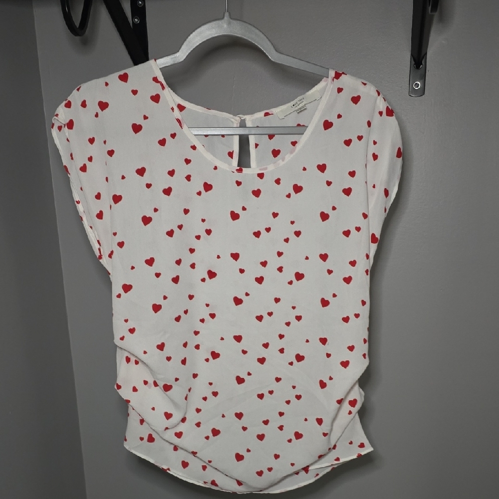 Love Tree Red Heart Print Blouse